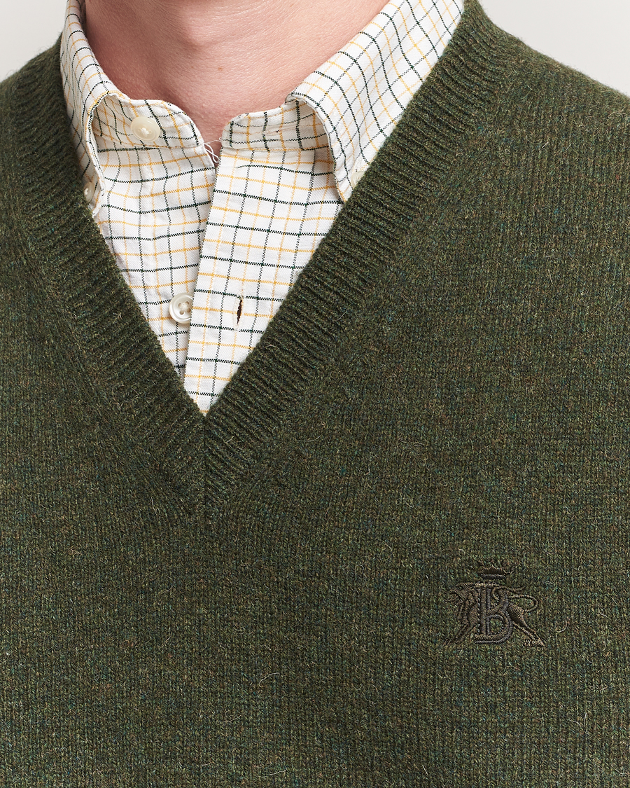 Herr | Tröjor | Baracuta | Shetland Virgin Wool Vest Beech