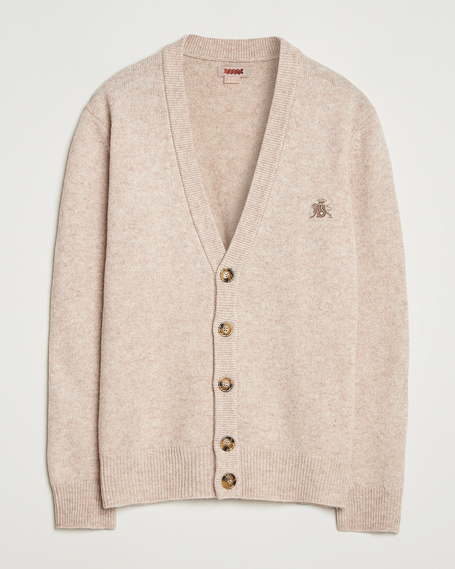 Herr | Tröjor | Baracuta | Shetland Virgin Wool Cardigan Antique White