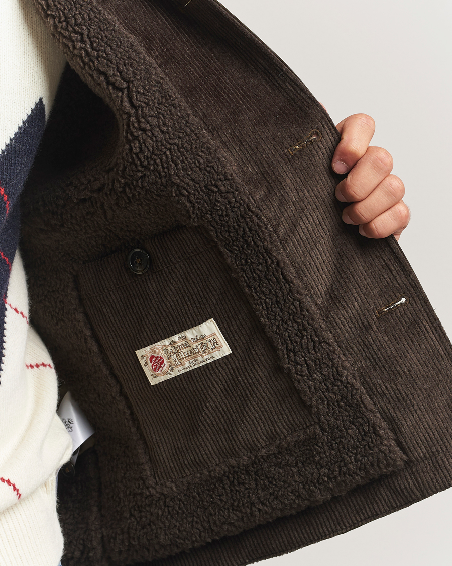 Herr | Jackor | Baracuta | Waxed Sherling Lined Deck Jacket Deep Moss