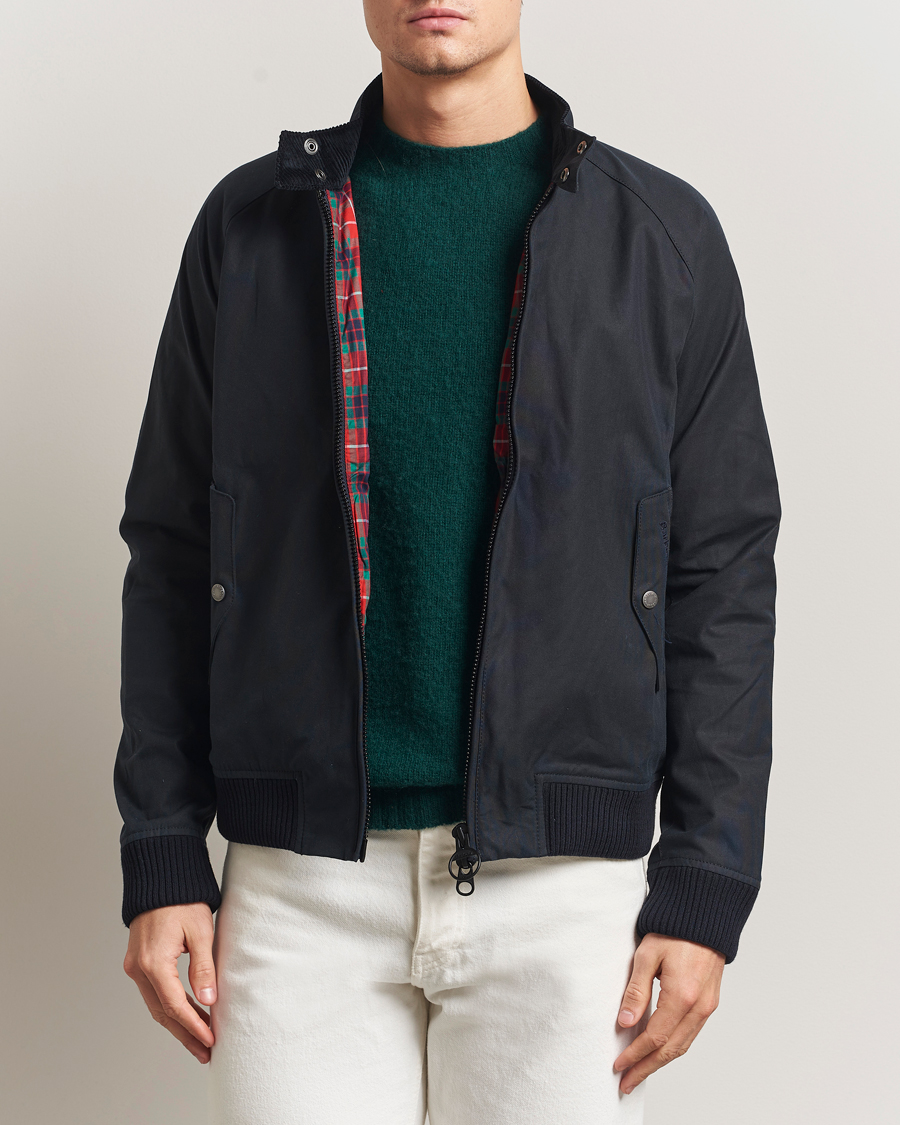 Herr | Jackor | Baracuta | Barbour x Porton Waxed Jacket Navy