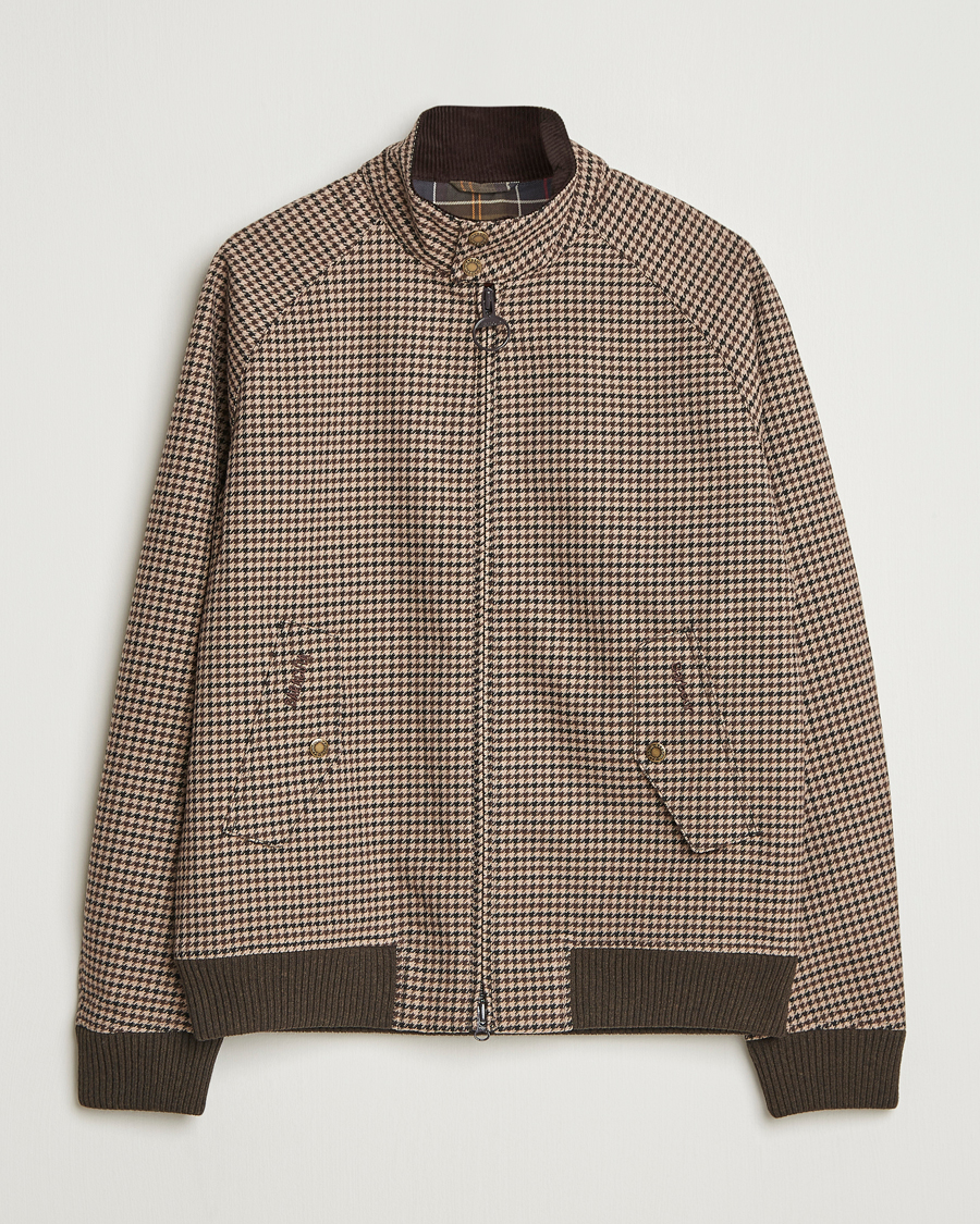 Herr | Jackor | Baracuta | Barbour x Porton Houndstooth Jacket Brown