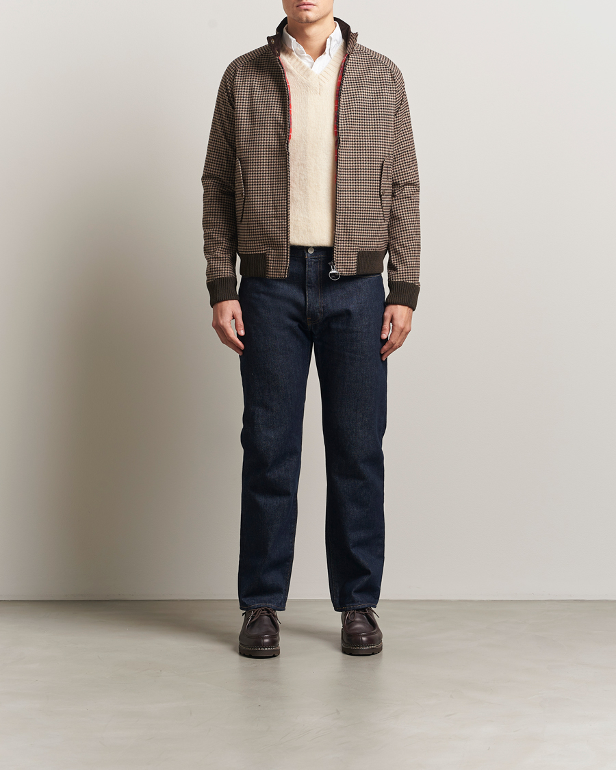 Herr | Jackor | Baracuta | Barbour x Porton Houndstooth Jacket Brown