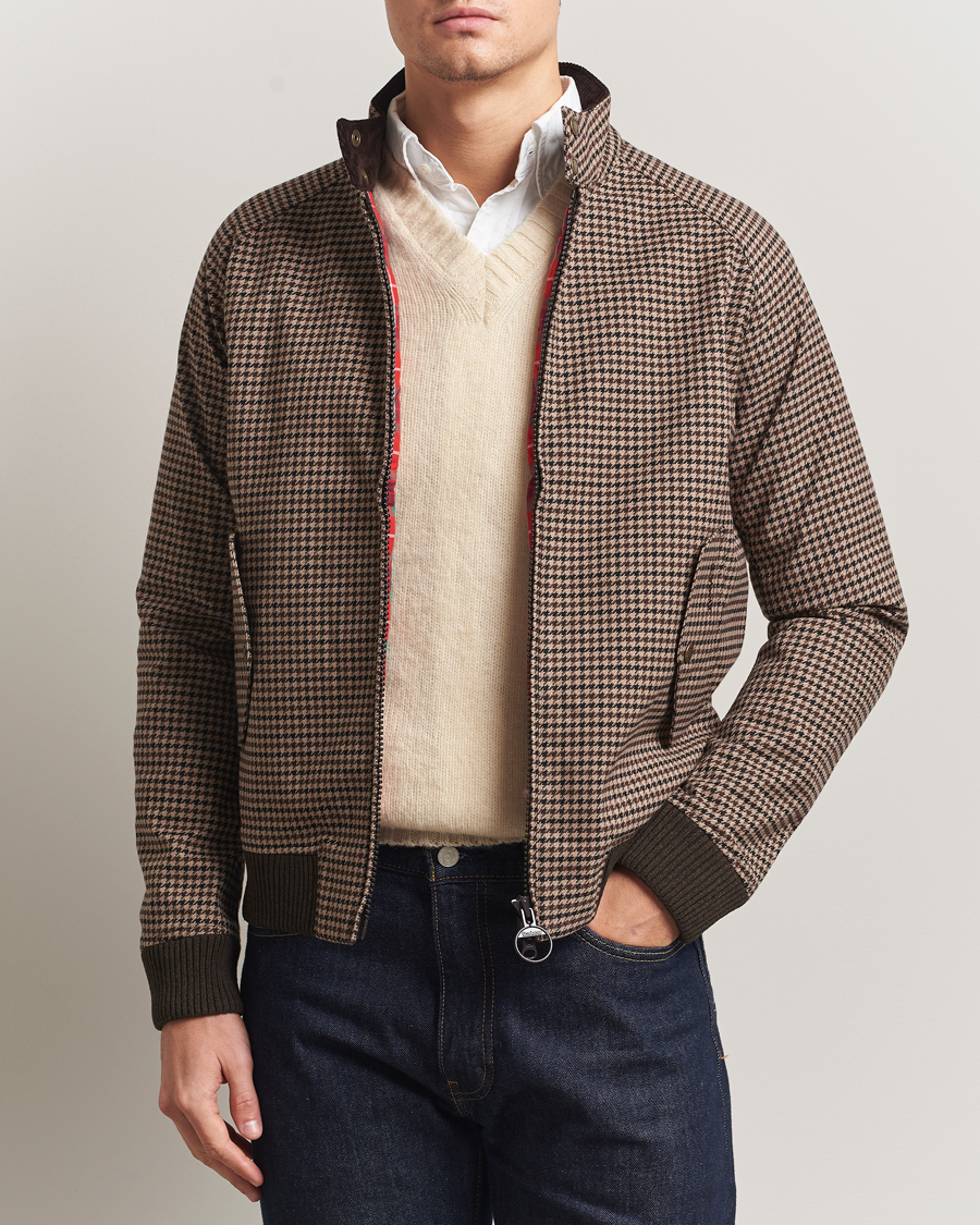 Herr | Jackor | Baracuta | Barbour x Porton Houndstooth Jacket Brown