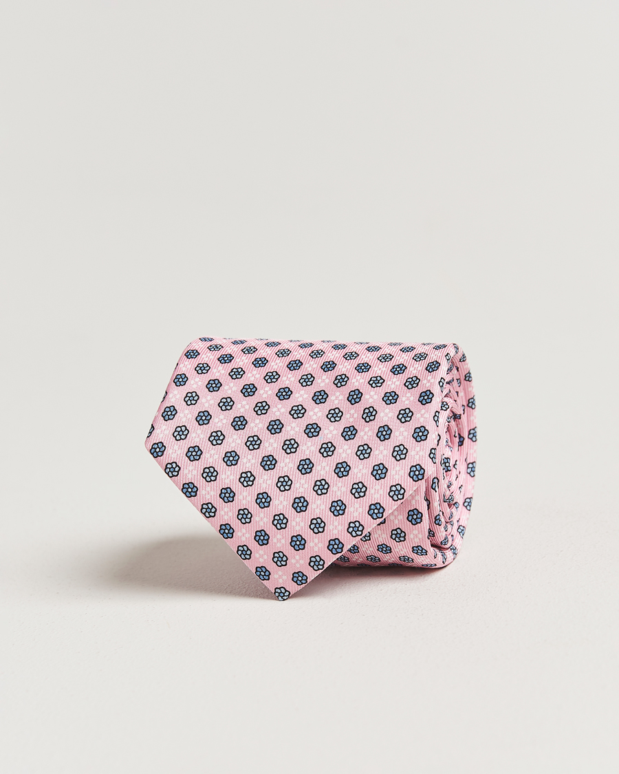 Herr | Slipsar | E. Marinella | 3-Fold Printed Silk Tie Pink