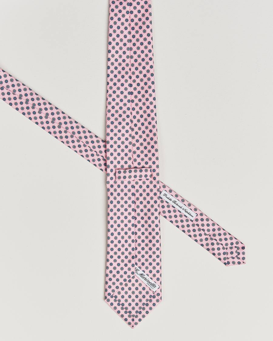 Herr | Slipsar | E. Marinella | 3-Fold Printed Silk Tie Pink