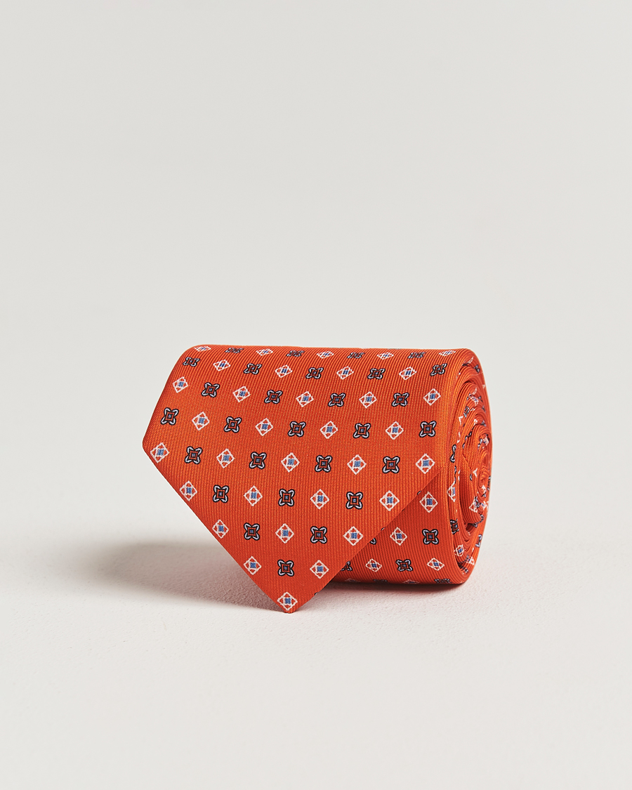 Herr | Slipsar | E. Marinella | 3-Fold Printed Silk Tie Red