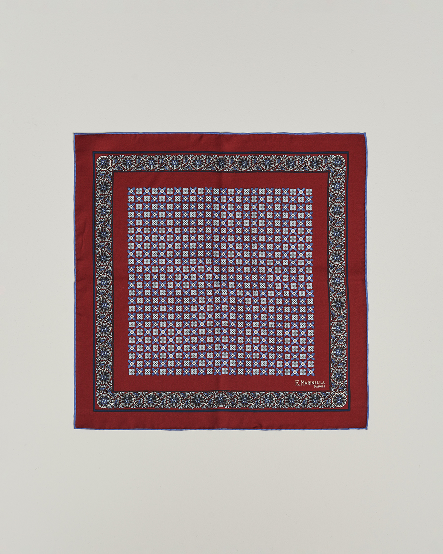 Herr | Näsdukar | E. Marinella | Silk Pocket Square Burgundy