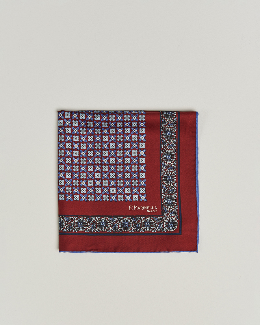 Herr | Näsdukar | E. Marinella | Silk Pocket Square Burgundy