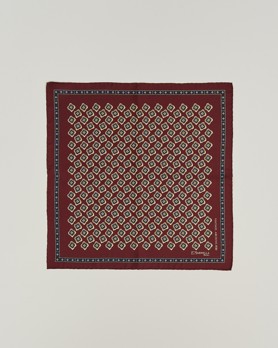 Herr | Näsdukar | E. Marinella | Archivio Silk Pocket Square Burgundy