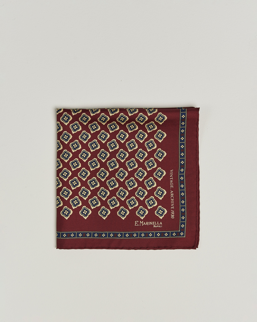 Herr | Näsdukar | E. Marinella | Archivio Silk Pocket Square Burgundy
