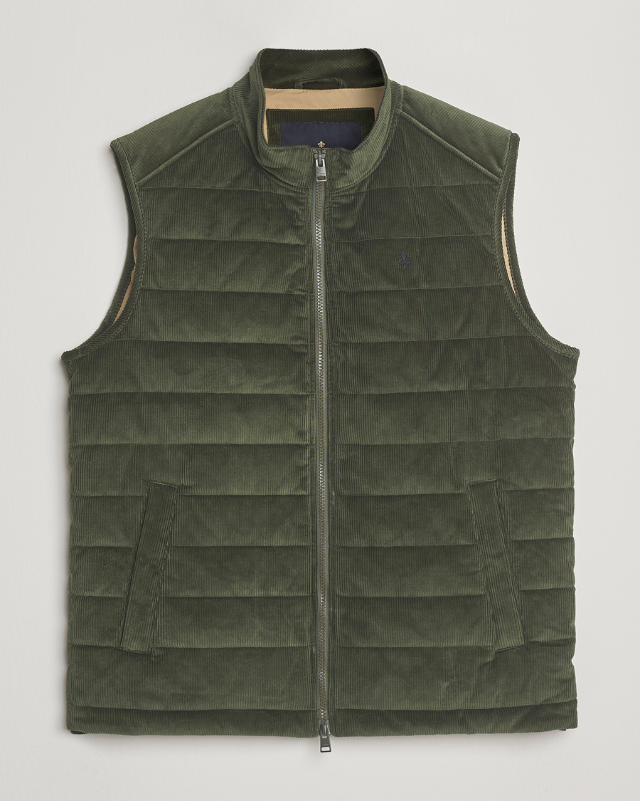Herr | Västar | Morris | Ted Quilted Cord Vest Olive