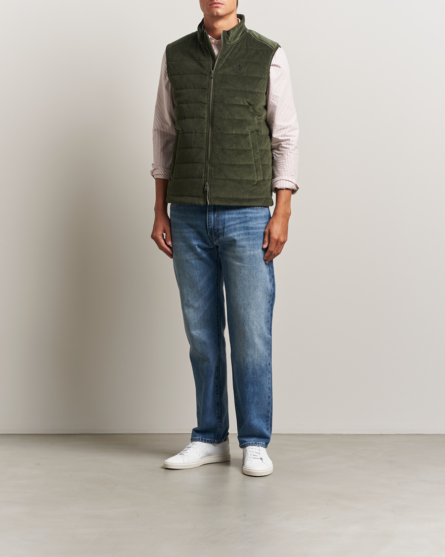 Herr | Västar | Morris | Ted Quilted Cord Vest Olive