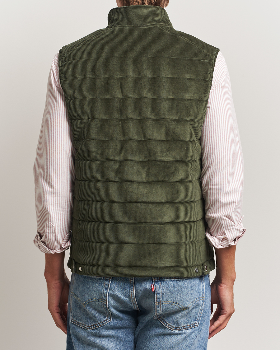 Herr | Västar | Morris | Ted Quilted Cord Vest Olive