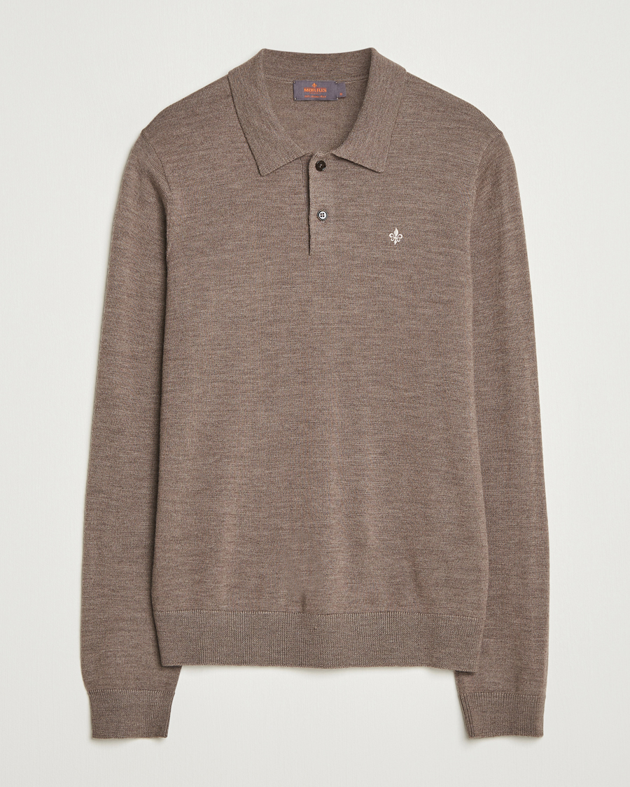 Herr | Tröjor | Morris | Merino Polo Knit Brown