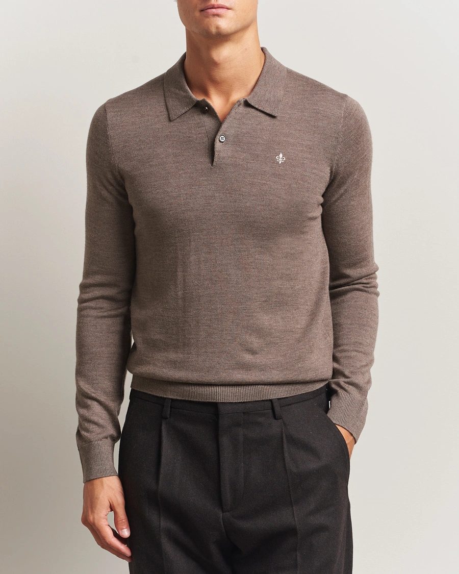 Herr | Tröjor | Morris | Merino Polo Knit Brown