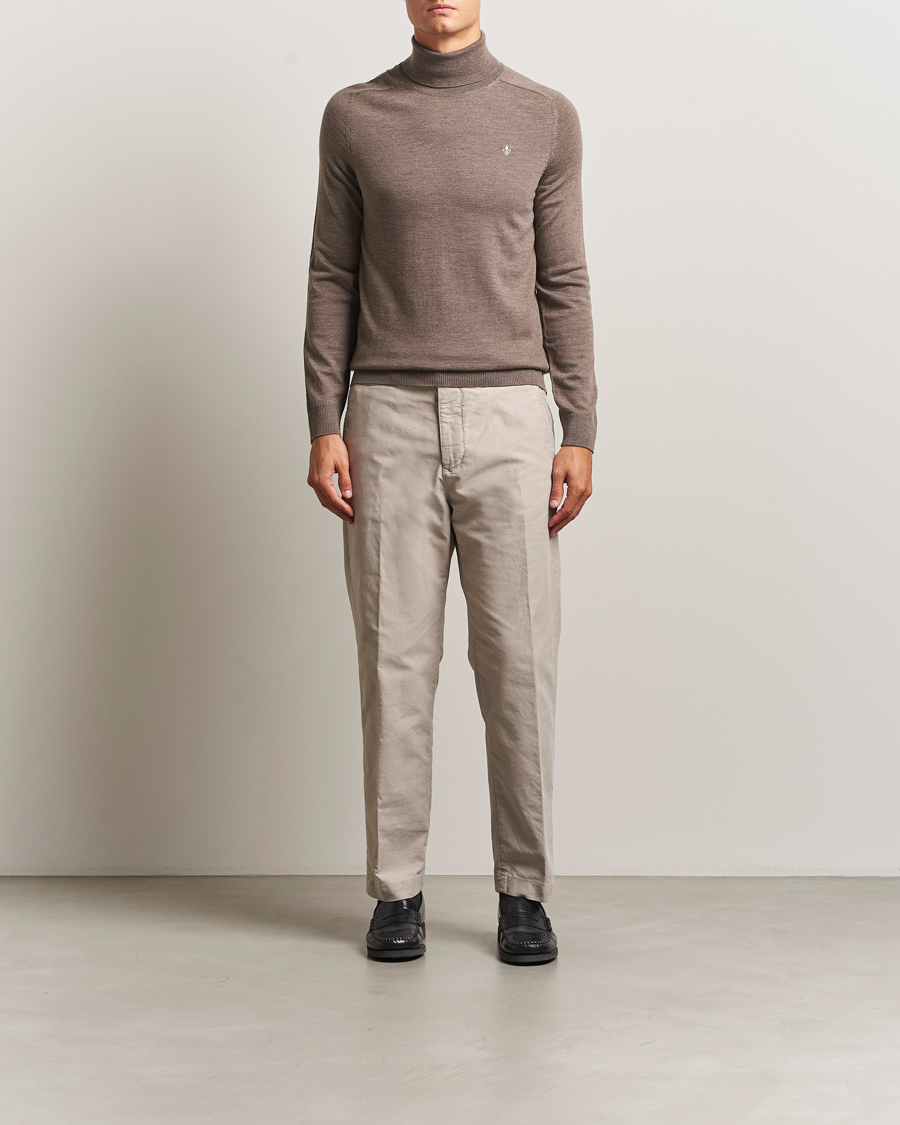 Herr | Tröjor | Morris | Merino Roller Neck Brown
