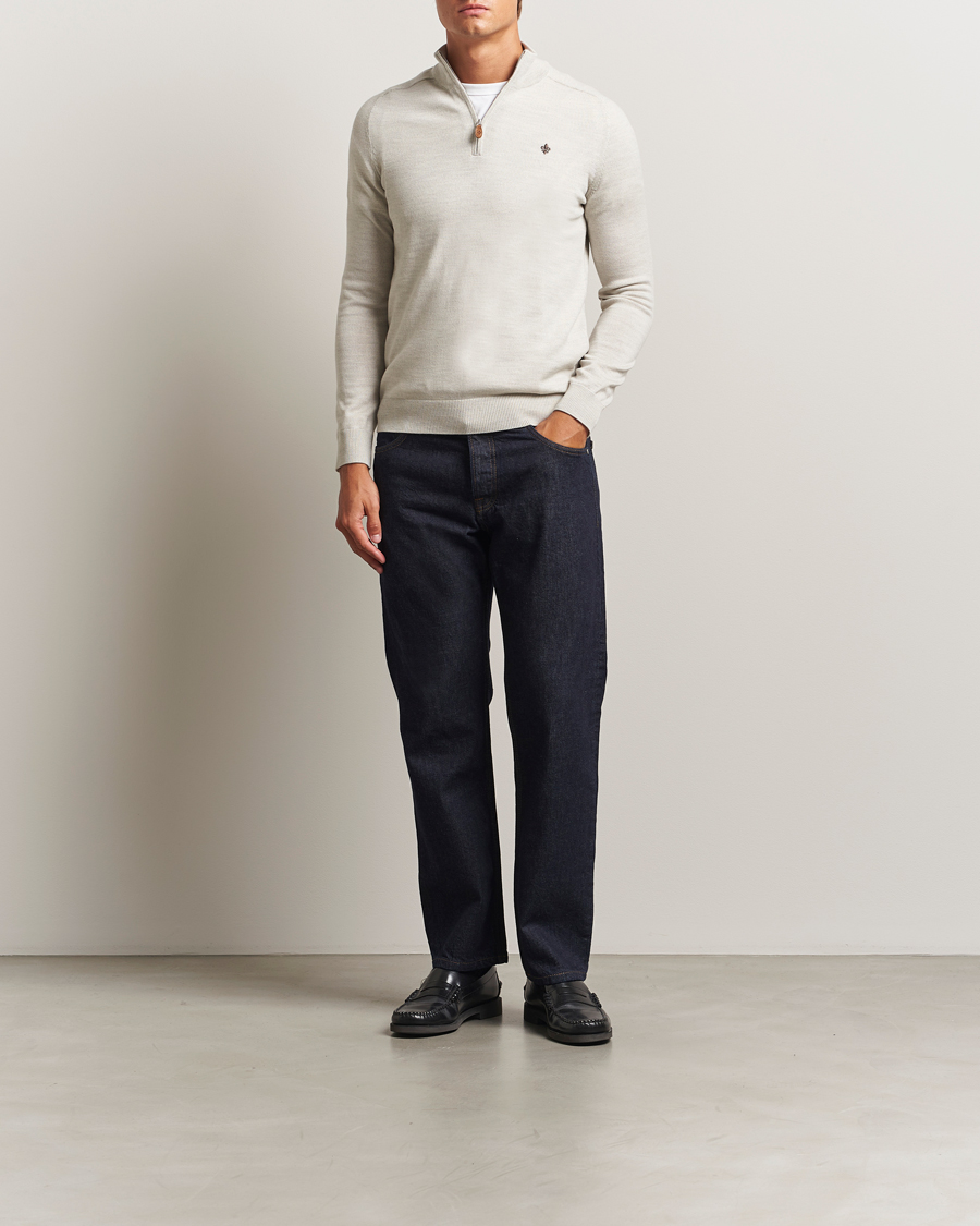 Herr | Tröjor | Morris | John Merino Half Zip Off White