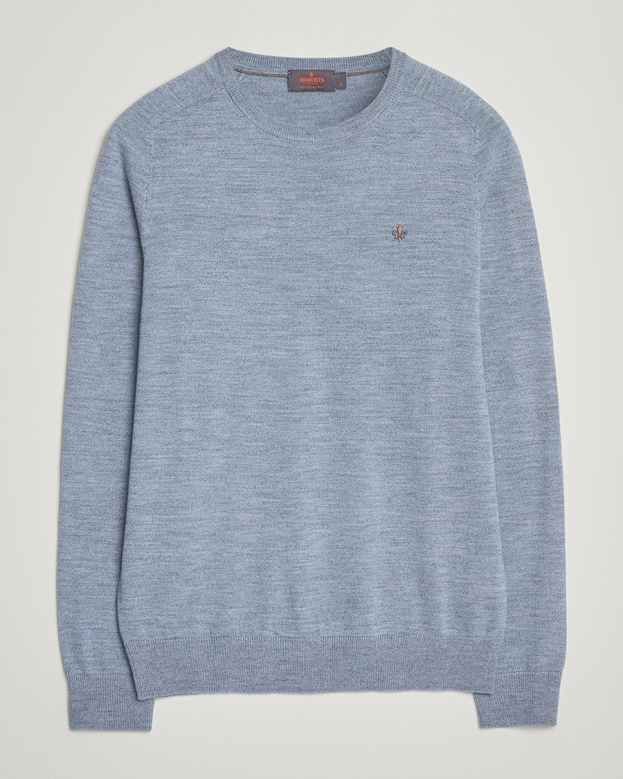 Herr | Tröjor | Morris | Merino O-Neck Light Blue