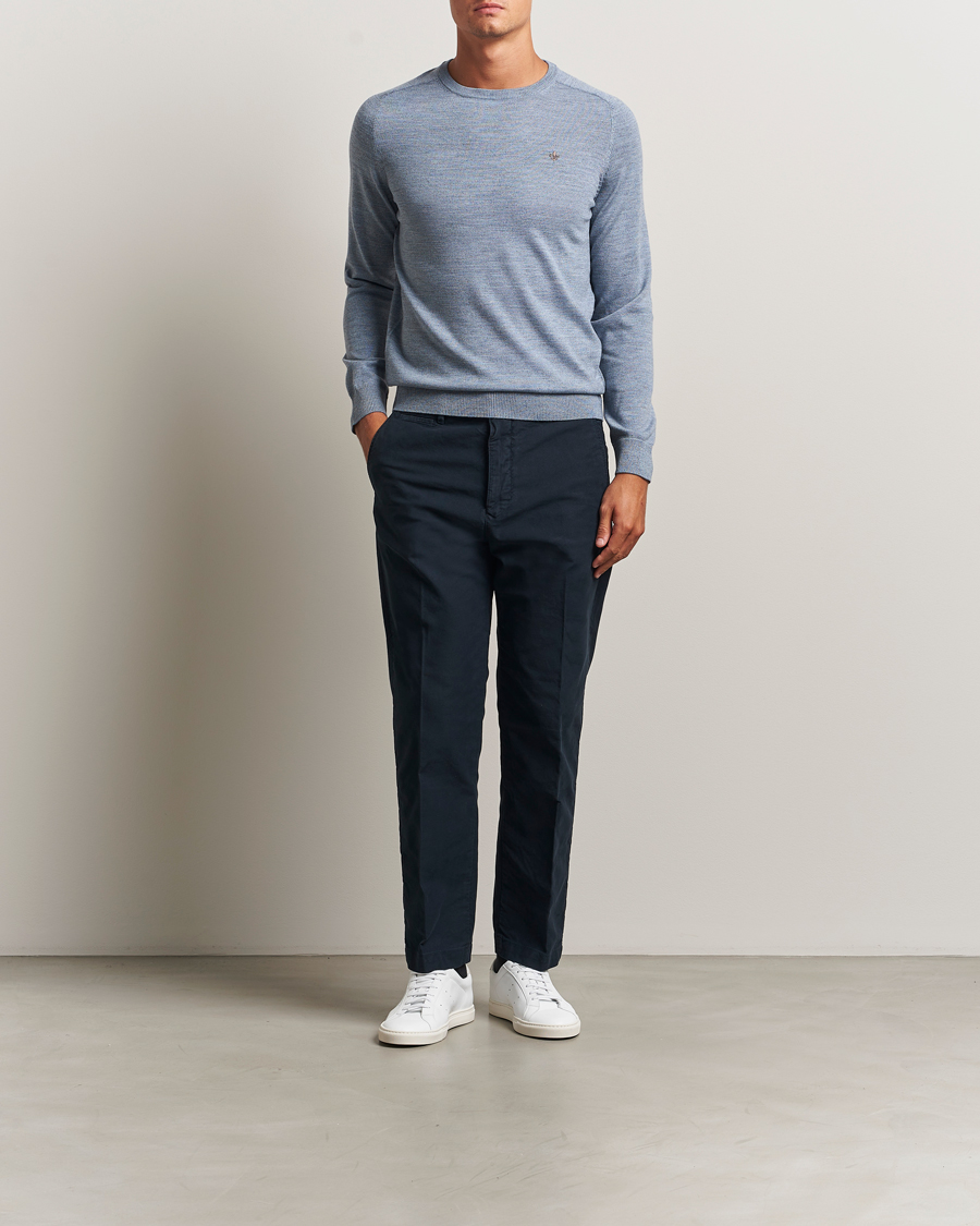 Herr | Tröjor | Morris | Merino O-Neck Light Blue