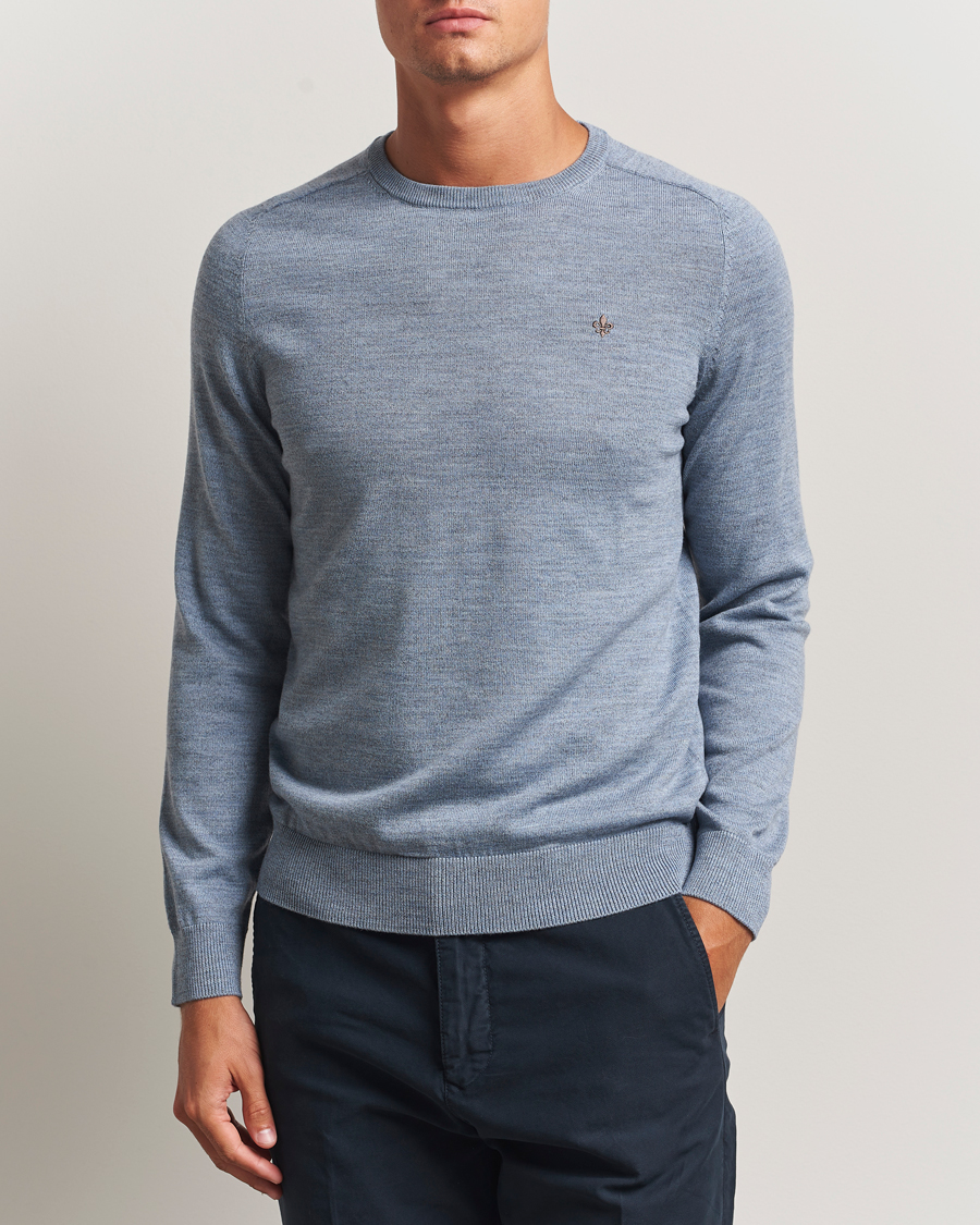 Herr | Tröjor | Morris | Merino O-Neck Light Blue