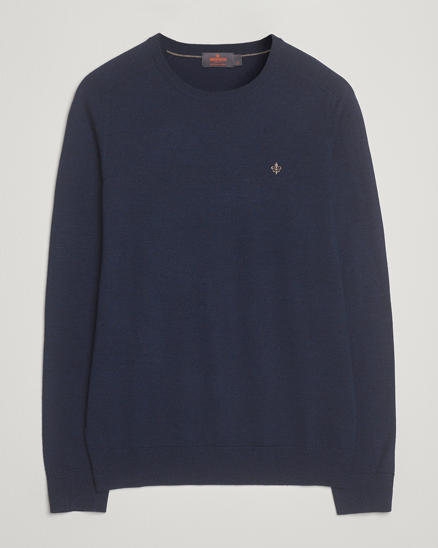 Herr | Tröjor | Morris | Merino O-Neck Dark Blue