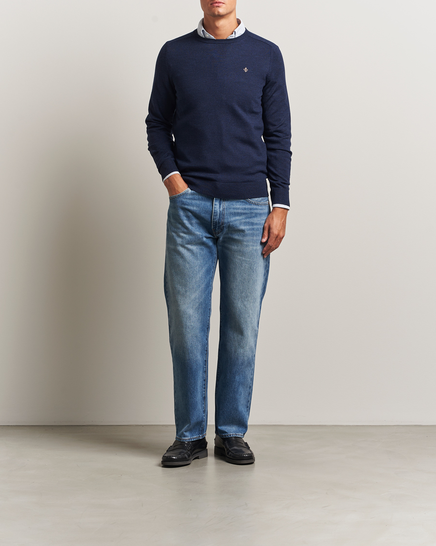 Herr | Tröjor | Morris | Merino O-Neck Dark Blue