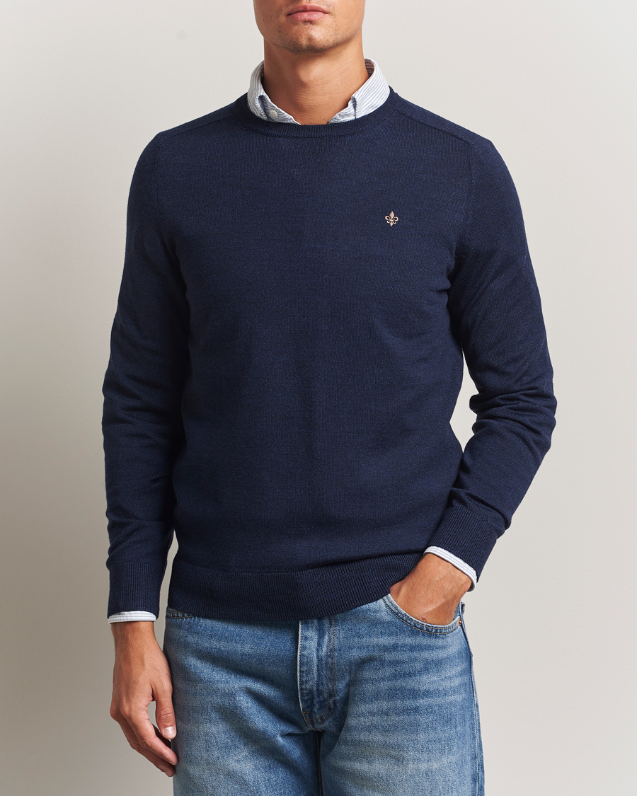 Herr | Tröjor | Morris | Merino O-Neck Dark Blue