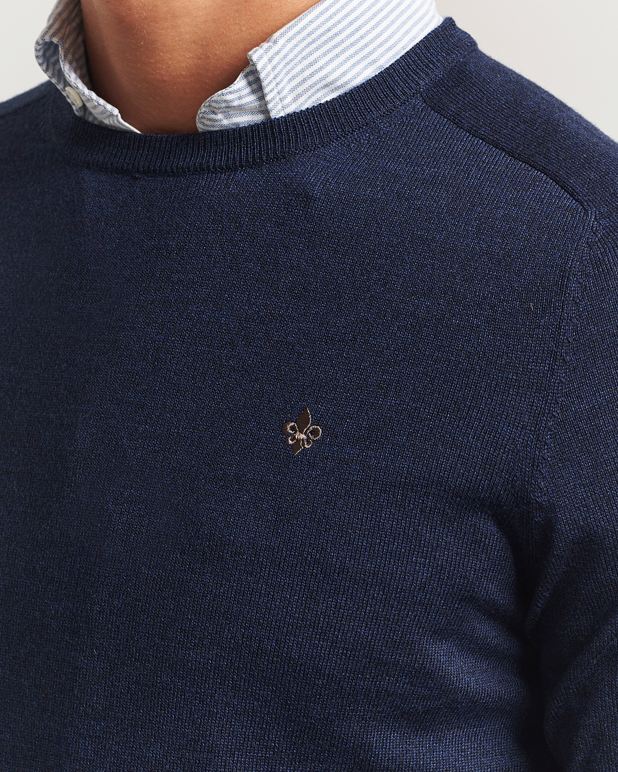 Herr | Tröjor | Morris | Merino O-Neck Dark Blue