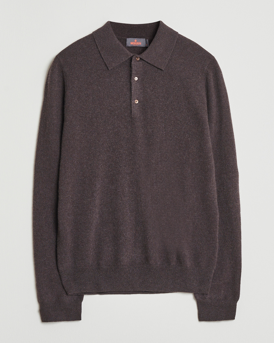 Herr | Tröjor | Morris | Cashmere Polo Neck Brown