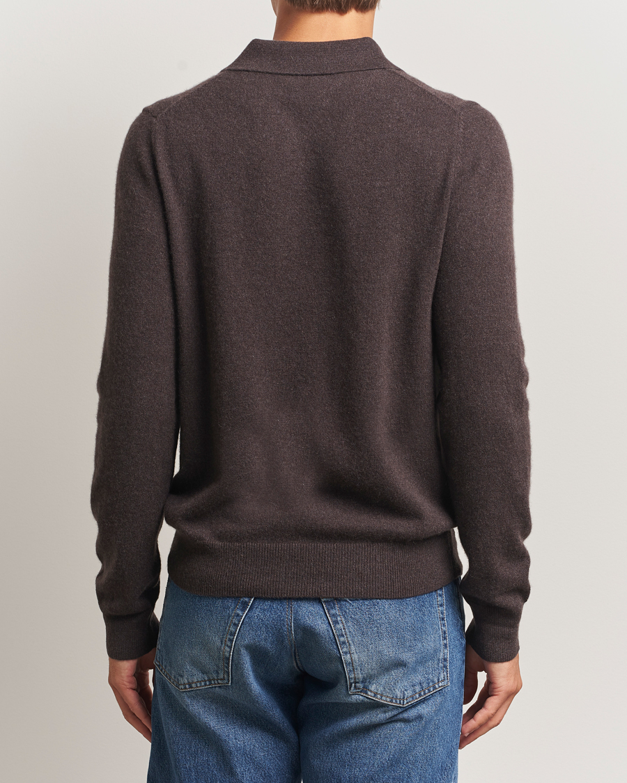 Herr | Tröjor | Morris | Cashmere Polo Neck Brown