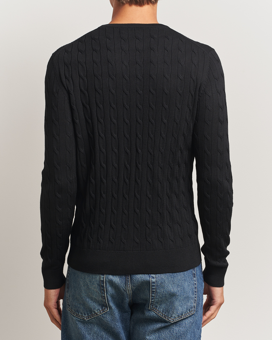 Herr | Tröjor | Morris | Merino Cable O-Neck Black