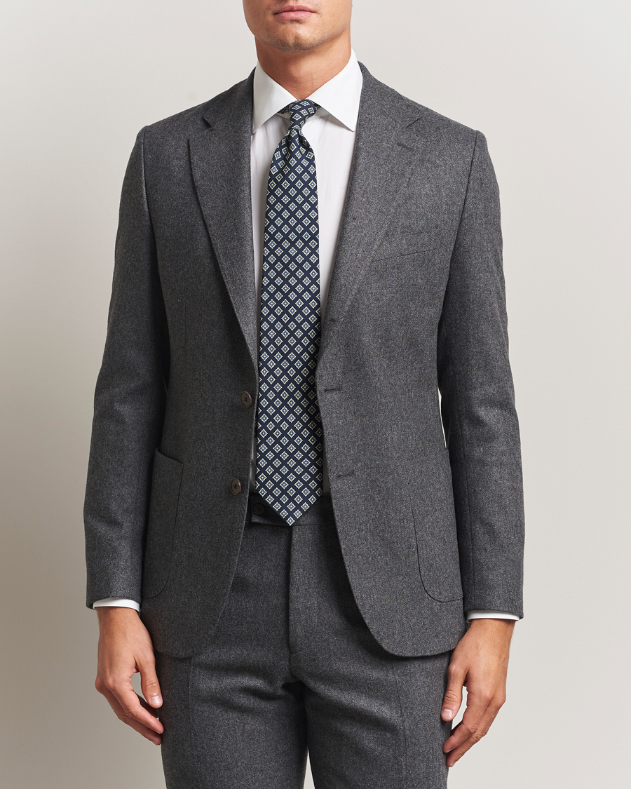 Herr | Kavajer | Morris | Flannel Wool Blazer Grey