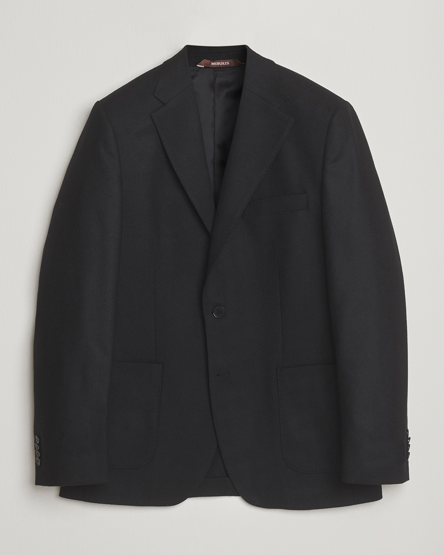 Herr | Kavajer | Morris | Flannel Wool Blazer Black
