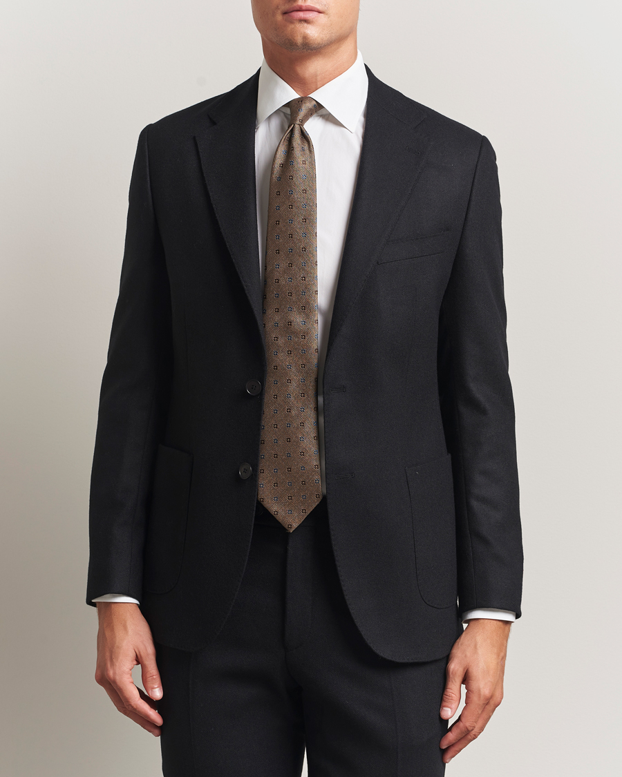 Herr | Kavajer | Morris | Flannel Wool Blazer Black