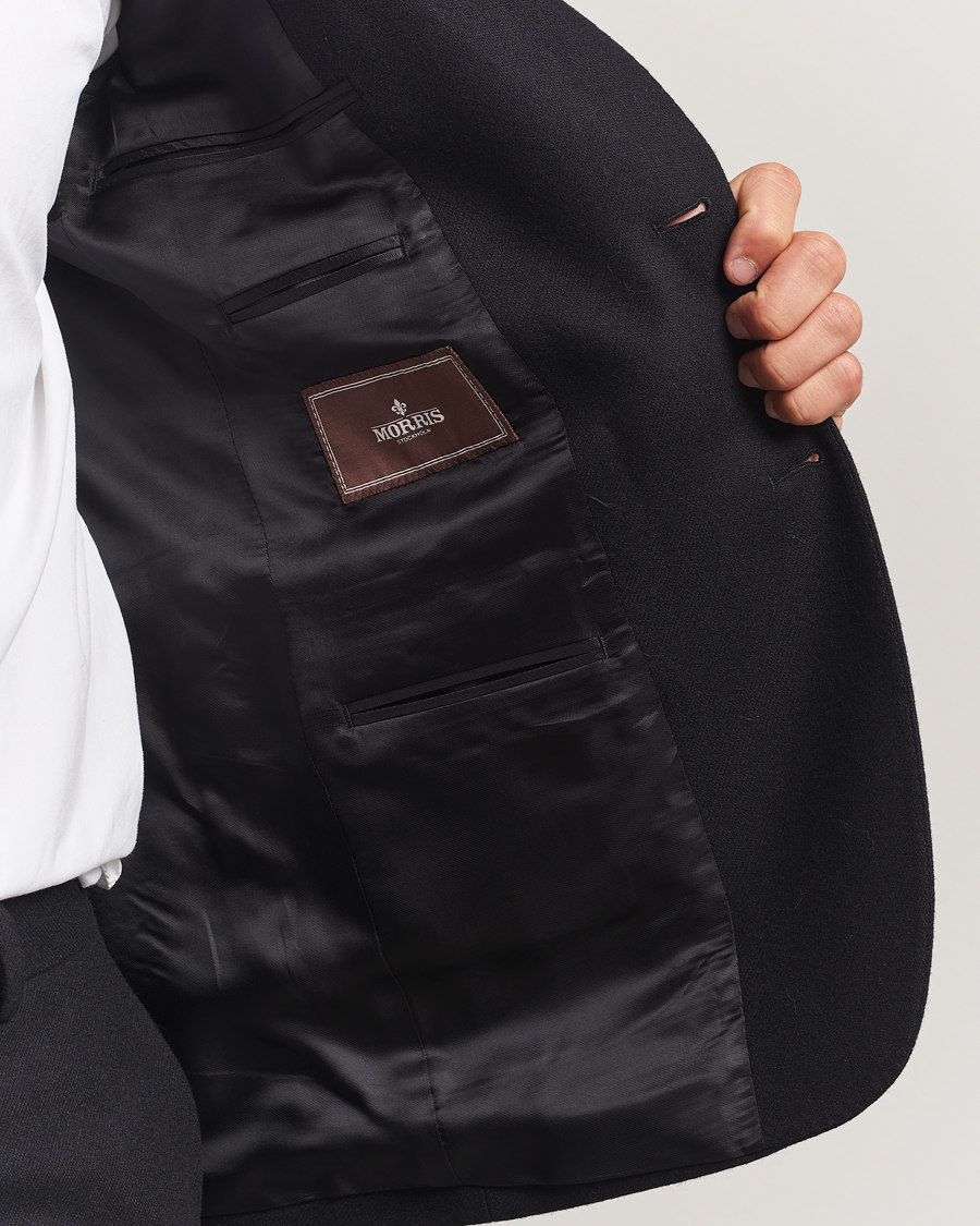 Herr | Kavajer | Morris | Flannel Wool Blazer Black