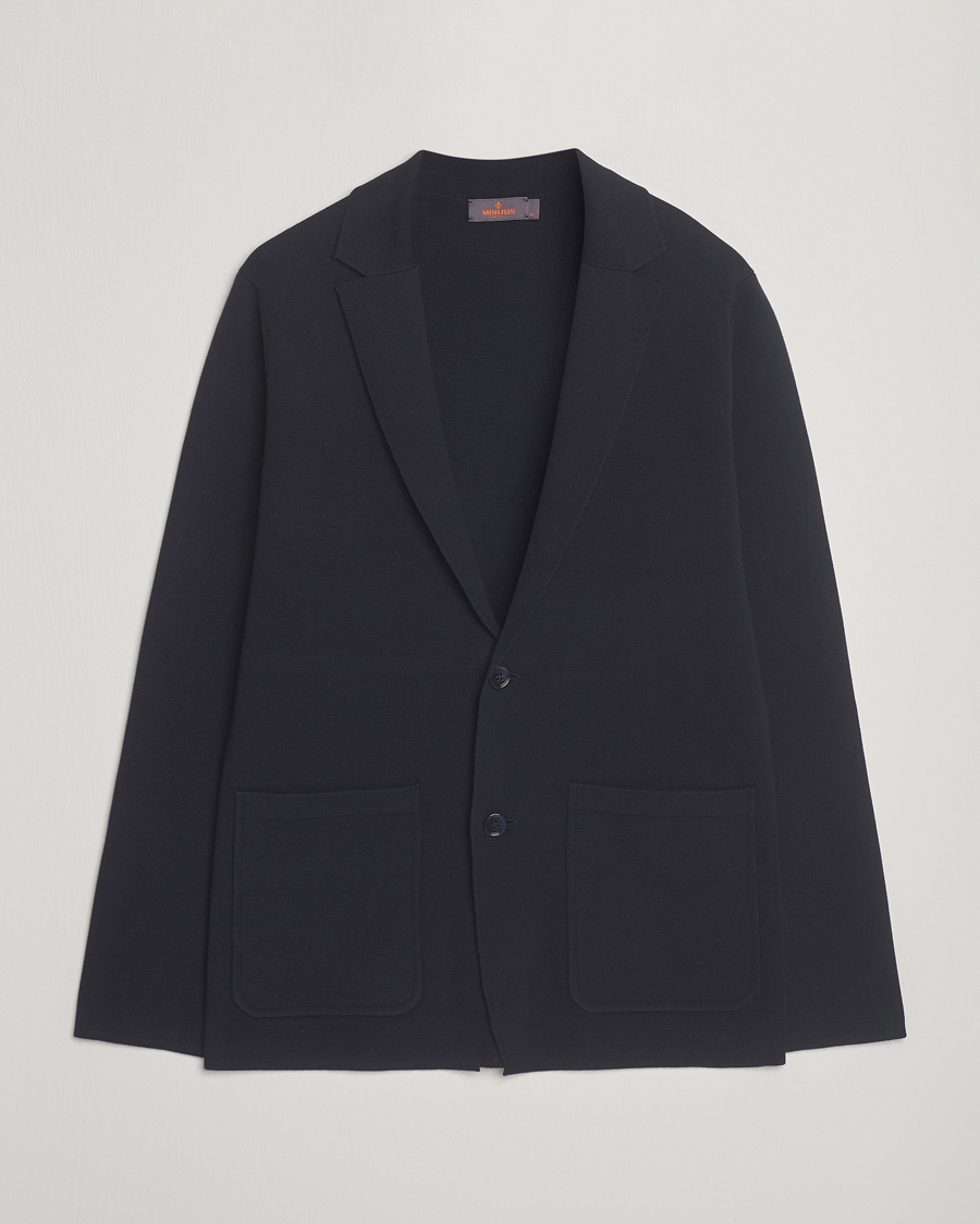 Herr | Kavajer | Morris | Jake Knitted Blazer Old Blue