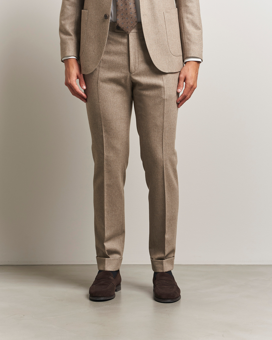 Herr | Byxor | Morris | Jack Flannel Trousers Khaki