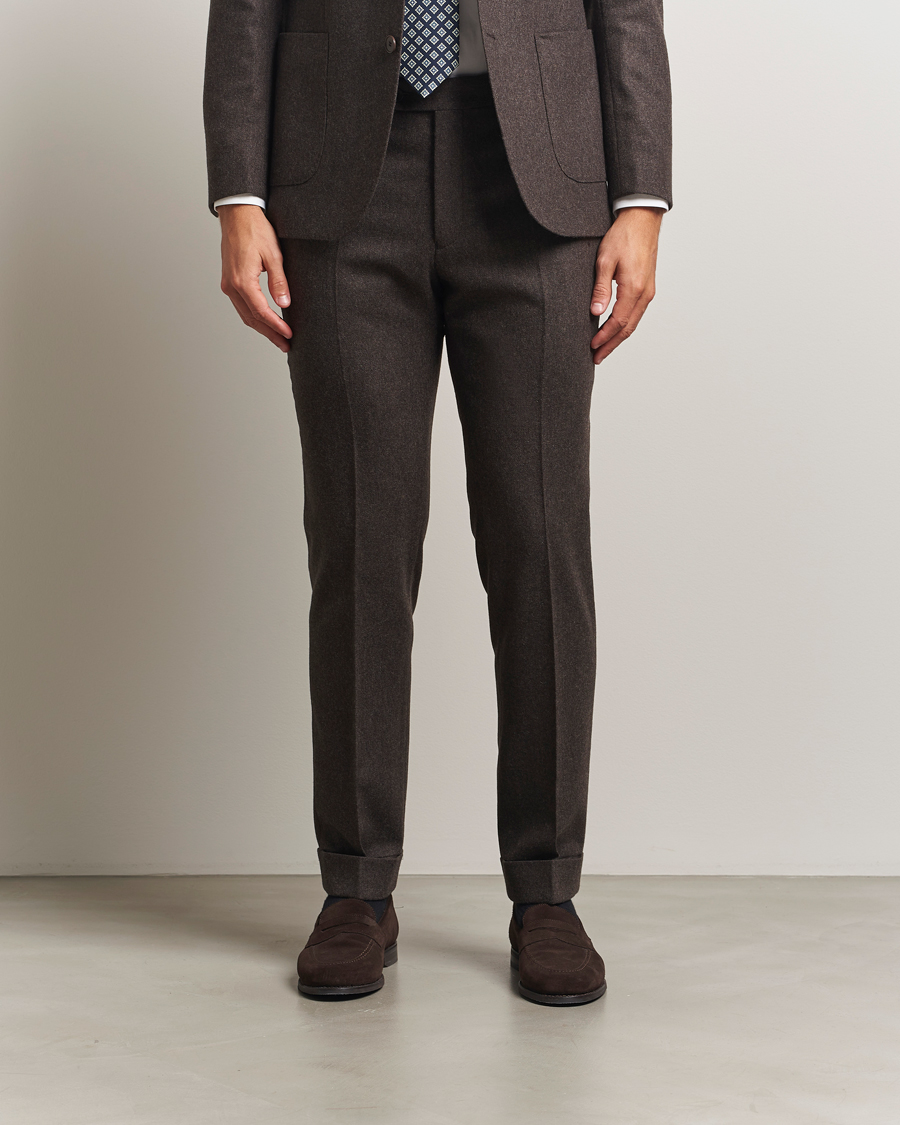 Herr | Byxor | Morris | Jack Flannel Trousers Brown