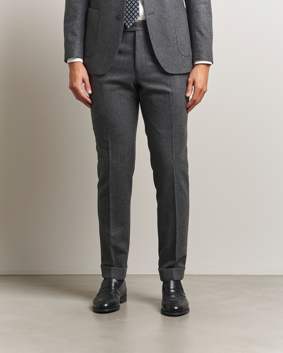 Herr | Byxor | Morris | Jack Flannel Trousers Grey