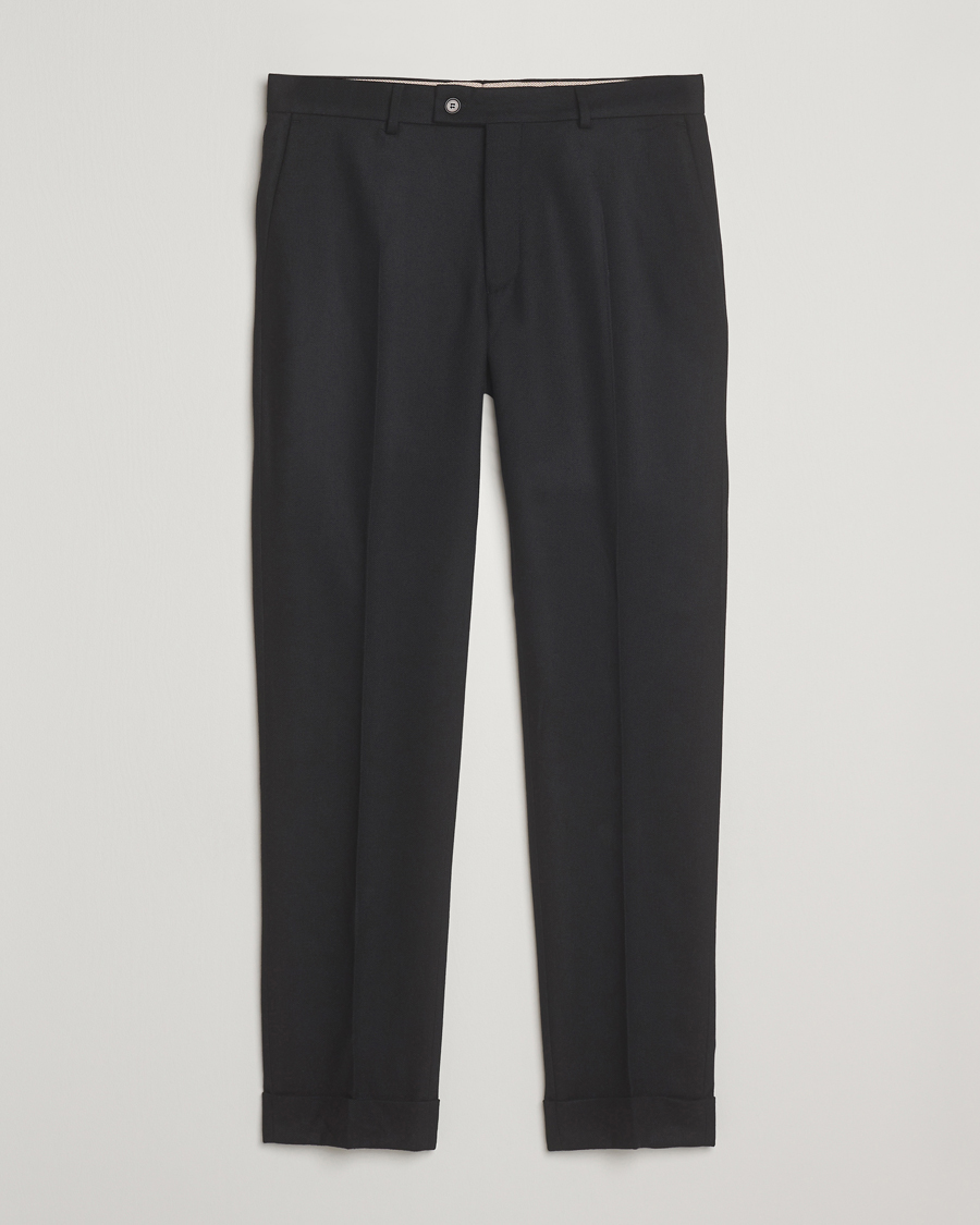 Herr | Byxor | Morris | Jack Flannel Trousers Black