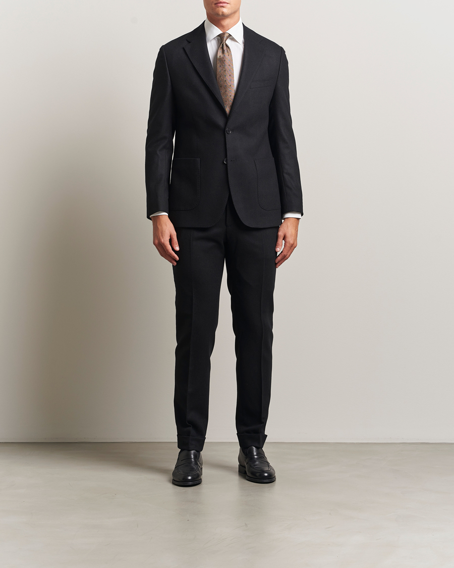 Herr | Byxor | Morris | Jack Flannel Trousers Black