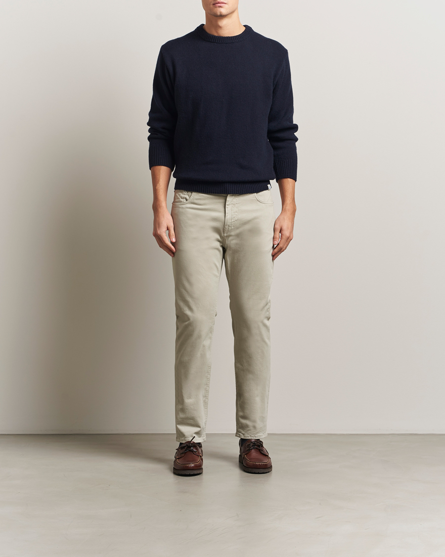 Herr | Byxor | Morris | James Brushed 5-Pocket Pants Khaki
