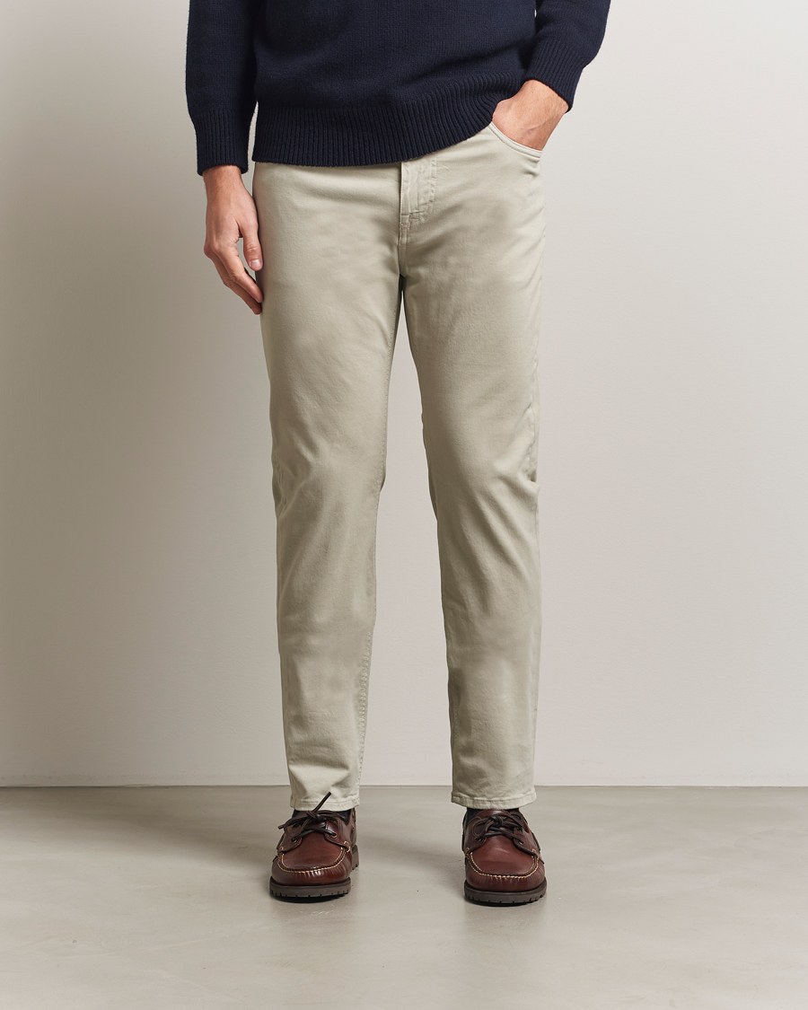 Herr | Byxor | Morris | James Brushed 5-Pocket Pants Khaki