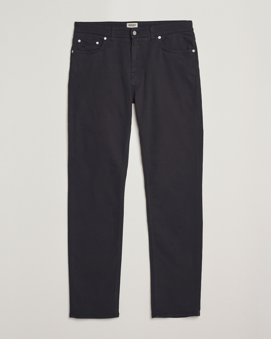 Herr | Byxor | Morris | James Brushed 5-Pocket Pants Blue