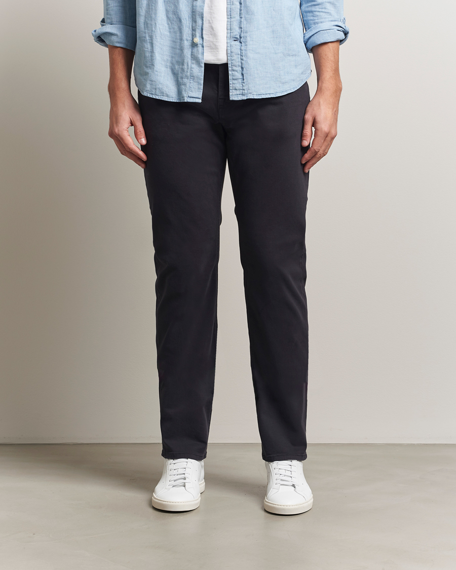 Herr | Byxor | Morris | James Brushed 5-Pocket Pants Blue
