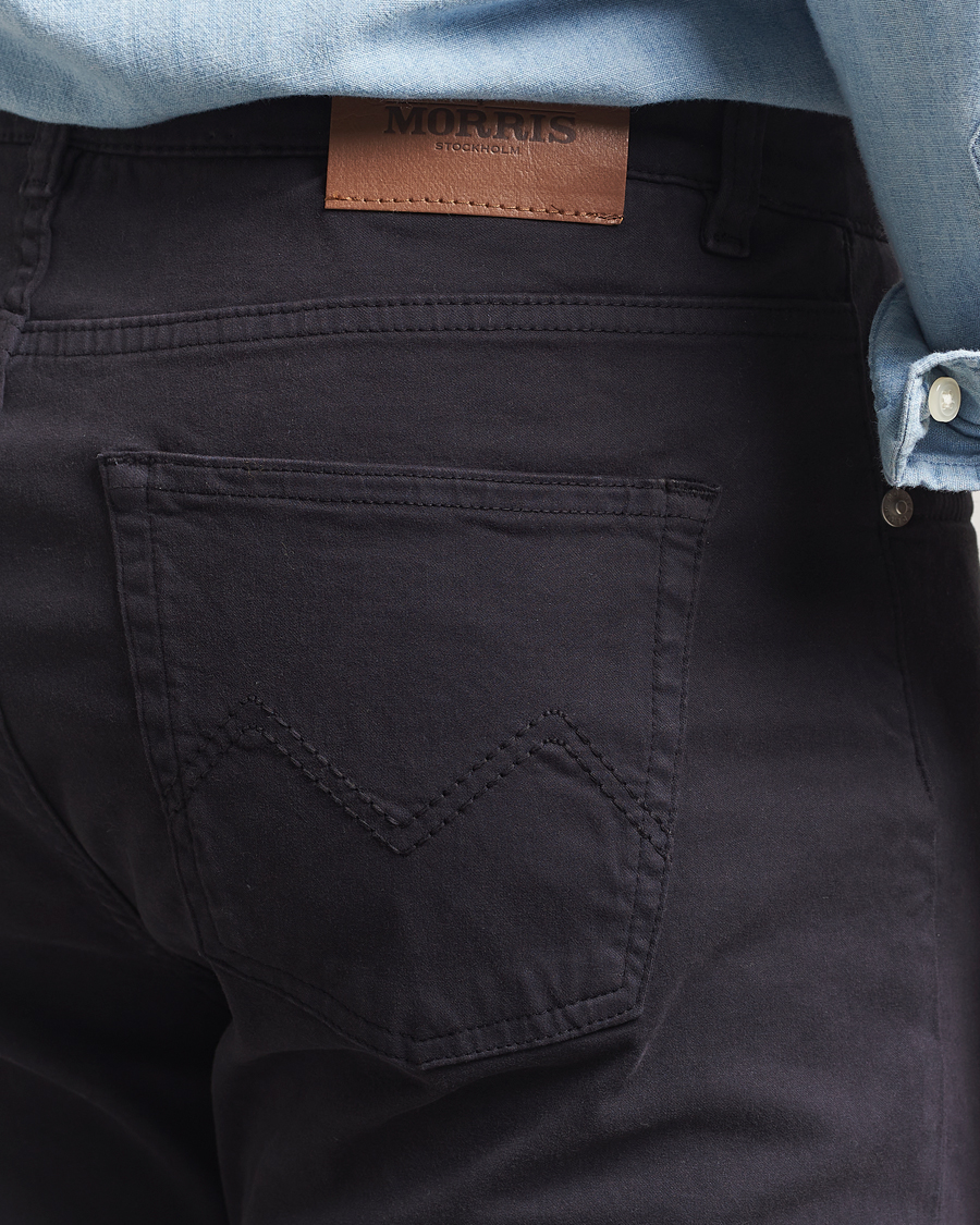 Herr | Byxor | Morris | James Brushed 5-Pocket Pants Blue