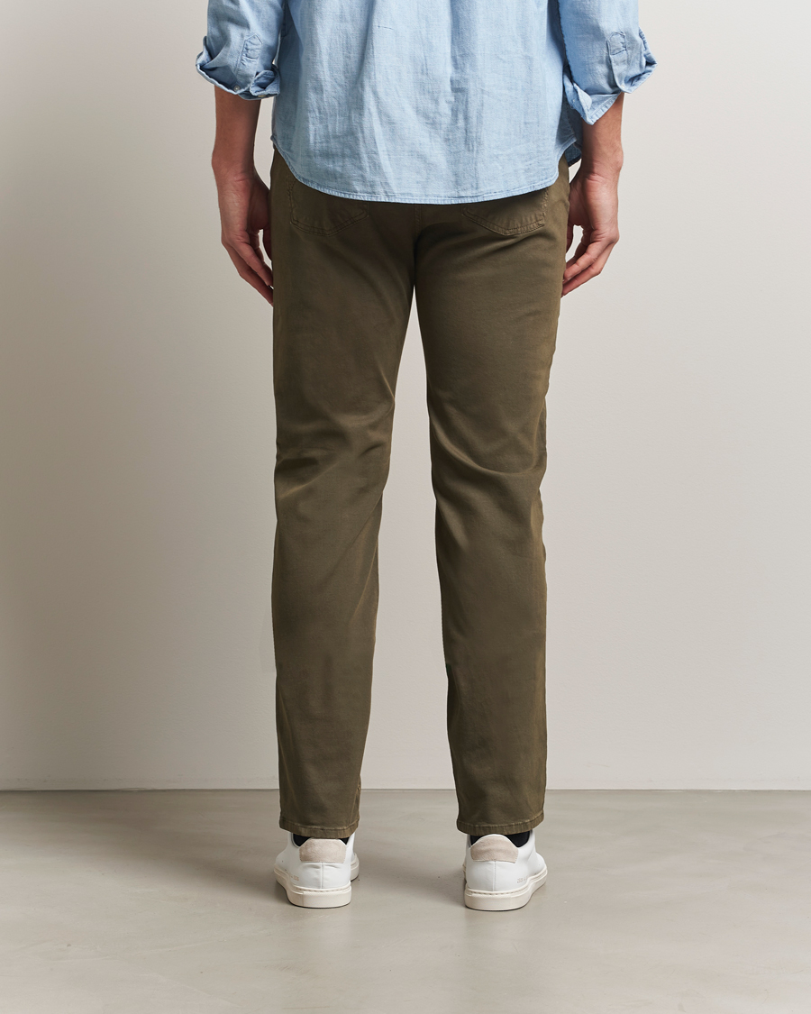 Herr | Byxor | Morris | James Brushed 5-Pocket Pants Olive
