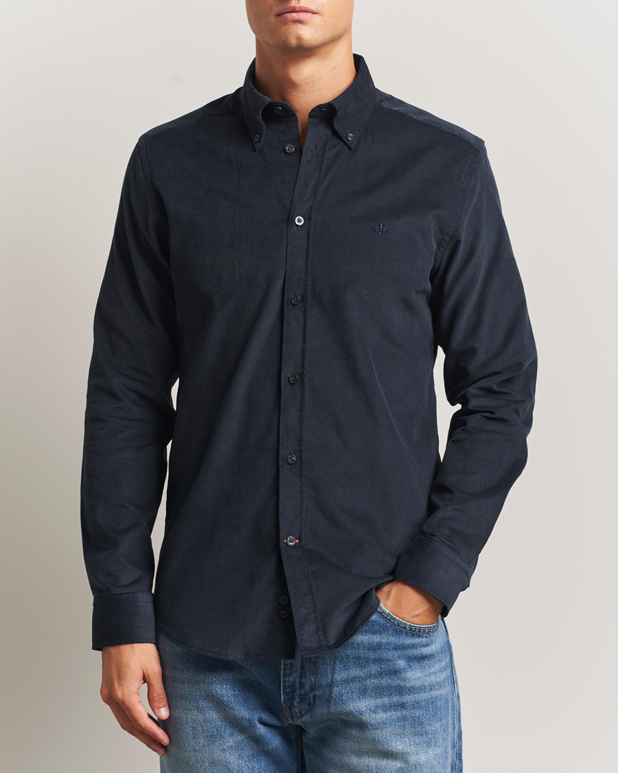 Herr | Skjortor | Morris | Douglas Corduroy Shirt Navy