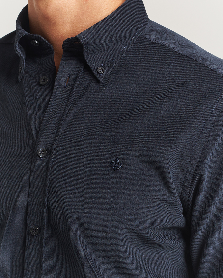 Herr | Skjortor | Morris | Douglas Corduroy Shirt Navy