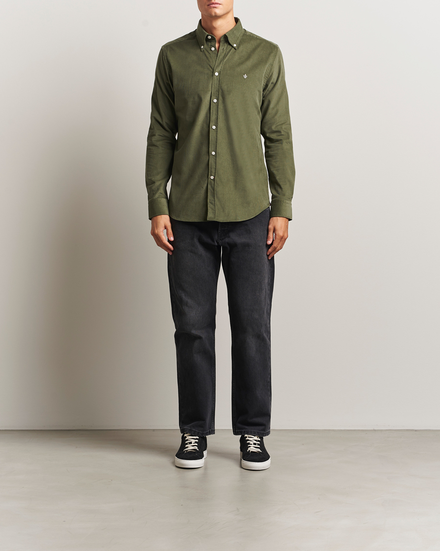 Herr | Skjortor | Morris | Douglas Corduroy Shirt Olive